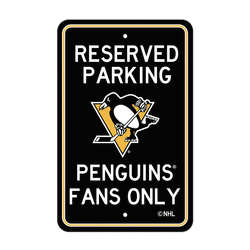 Pittsburgh Penguins Team Color Reserved Parking Sign Dcor 18in. X 11.5in. Lightweight