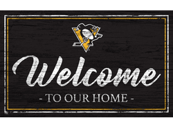 Pittsburgh Penguins Team Color Welcome 11x19 Sign