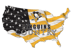 Pittsburgh Penguins USA Shape Flag Cutout