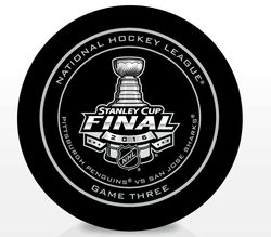 Pittsburgh Penguins vs. San Jose Sharks 2016 "Game 3" Stanley Cup Finals Official Game Puck