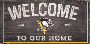 Pittsburgh Penguins Welcome Distressed 6x12