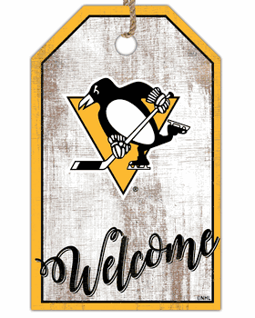 Pittsburgh Penguins Welcome Team Tag 11x19 Sign