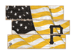 Pittsburgh Pirates American Flag 3 Plank