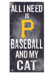 Pittsburgh Pirates Baseball and My Cat 6x12 Sign