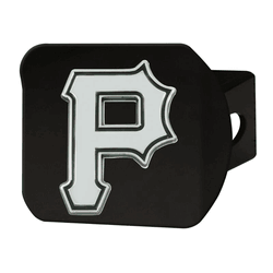Pittsburgh Pirates Black Metal Hitch Cover with Metal Chrome 3D Emblem