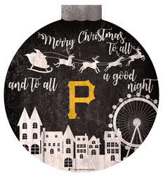 Pittsburgh Pirates Christmas Village 12in Wall Art