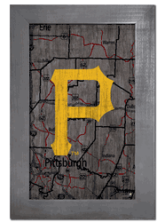 Pittsburgh Pirates City Map 11x19 Sign