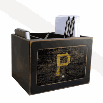 Pittsburgh Pirates Distressed Desktop Organizer w/Team Color