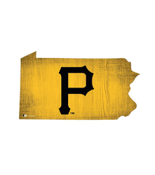 Pittsburgh Pirates Team Color Logo State Cutout Sign