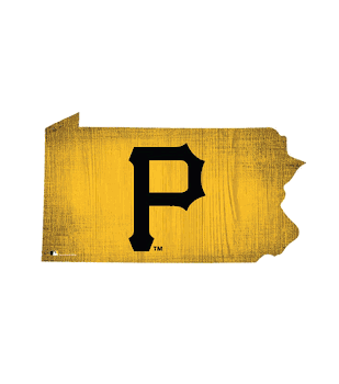 Pittsburgh Pirates Team Color Logo State Cutout Sign