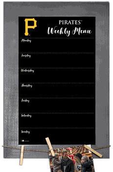 Pittsburgh Pirates Weekly Chalkboard with frame & clothespins 11x19 Sign