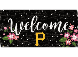 Pittsburgh Pirates Welcome Floral 6x12 Sign