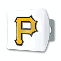 Pittsburgh Pirates White Metal Hitch Cover with  3D Color Emblem