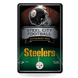 Pittsburgh Steelers 11X17 Large Embossed Metal Wall Sign