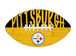 Pittsburgh Steelers 12" Football Cutout Sign with City Name