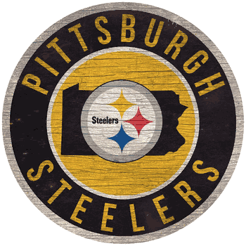 Pittsburgh Steelers 12 in. Circle w/ State Sign