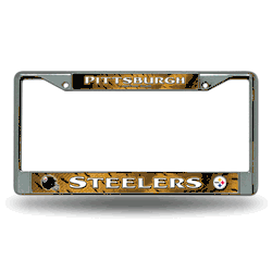 Pittsburgh Steelers  12" x 6" Chrome Frame With Decal Inserts