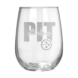 Pittsburgh Steelers 17oz Stemmless Wine Glass