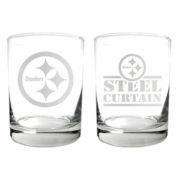 Pittsburgh Steelers 2pc Rocks Glass Set