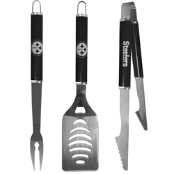 Pittsburgh Steelers 3 pc Steel BBQ Set in Black
