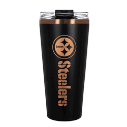 Pittsburgh Steelers 32oz Black and Copper Big Slim with Straw