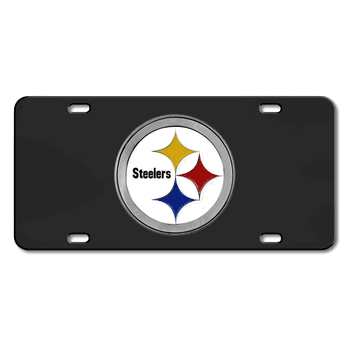 Pittsburgh Steelers 3D Black License Plate