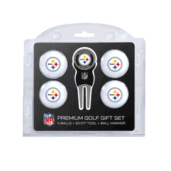 Pittsburgh Steelers 4 Ball Gift Set + Divot Tool & Marker