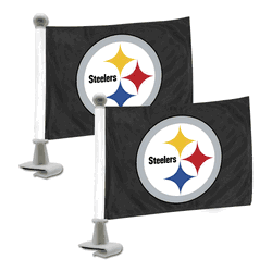 Pittsburgh Steelers Ambassador Car Flags - 2 Pack Mini Auto Flags, 4in X 6in