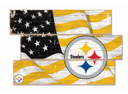Pittsburgh Steelers American Flag 3 Plank