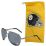 Pittsburgh Steelers Aviator Sunglasses and Bag Set
