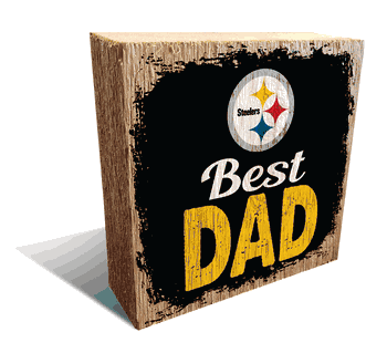 Pittsburgh Steelers Best Dad 6x6 Wood Block