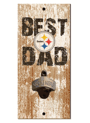 Pittsburgh Steelers Best Dad Bottle Opener  Wood Sign