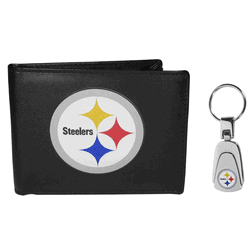 Pittsburgh Steelers Bi-fold Wallet & Steel Key Chain