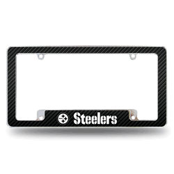 Pittsburgh Steelers Black 12" x 6" Chrome All Over Automotive License Plate Frame