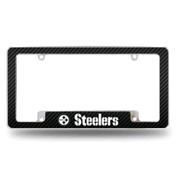 Pittsburgh Steelers Black 12" x 6" Chrome All Over Automotive License Plate Frame for Car/Truck/SUV