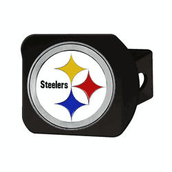 Pittsburgh Steelers Black Metal Hitch Cover - 3D Color Emblem