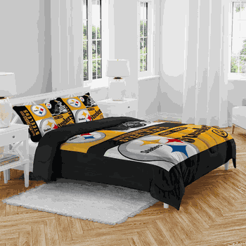 Pittsburgh Steelers Block Logo 3 Piece Full/Queen Bed in a Bag