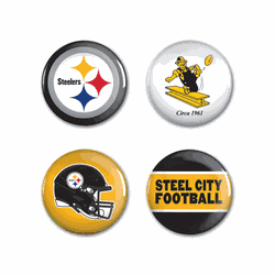 Pittsburgh Steelers Buttons 4 Pack