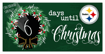 Pittsburgh Steelers Chalk Christmas Countdown 6x12 Sign