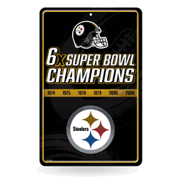 Pittsburgh Steelers Champ 11" x 17" Metal Home Dcor Sign