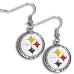 Pittsburgh Steelers Chrome Dangle Earrings