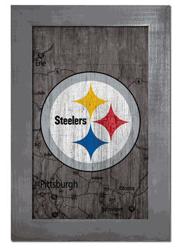 Pittsburgh Steelers City Map 11x19 Sign