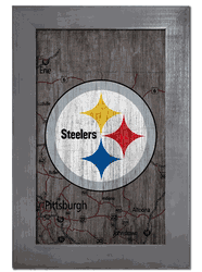 Pittsburgh Steelers City Map 11x19 Sign