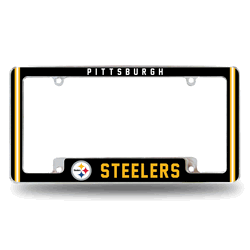 Pittsburgh Steelers Classic 12" x 6" Chrome All Over Automotive License Plate Frame