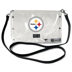 Pittsburgh Steelers Clear Envelope Purse Cust-Strap