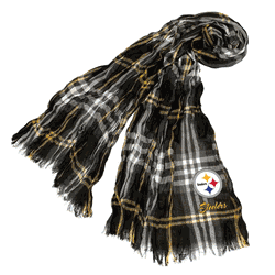 Pittsburgh Steelers Crinkle Scarf Plaid Black/Mari