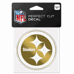 Pittsburgh Steelers Decal 4x4 Perfect Cut Metallic Gold