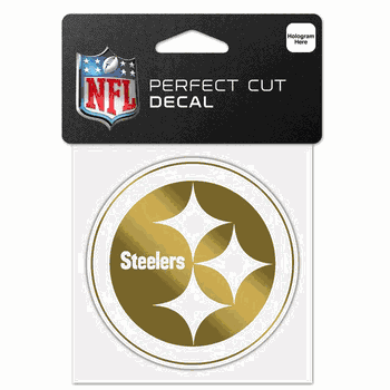 Pittsburgh Steelers Decal 4x4 Perfect Cut Metallic Gold