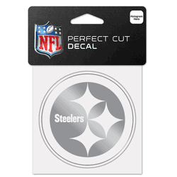 Pittsburgh Steelers Decal 4x4 Perfect Cut Metallic Silver