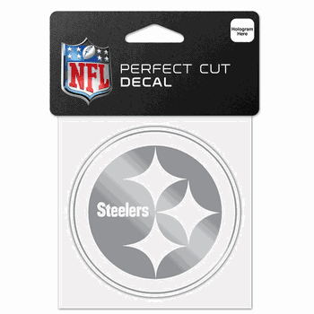 Pittsburgh Steelers Decal 4x4 Perfect Cut Metallic Silver